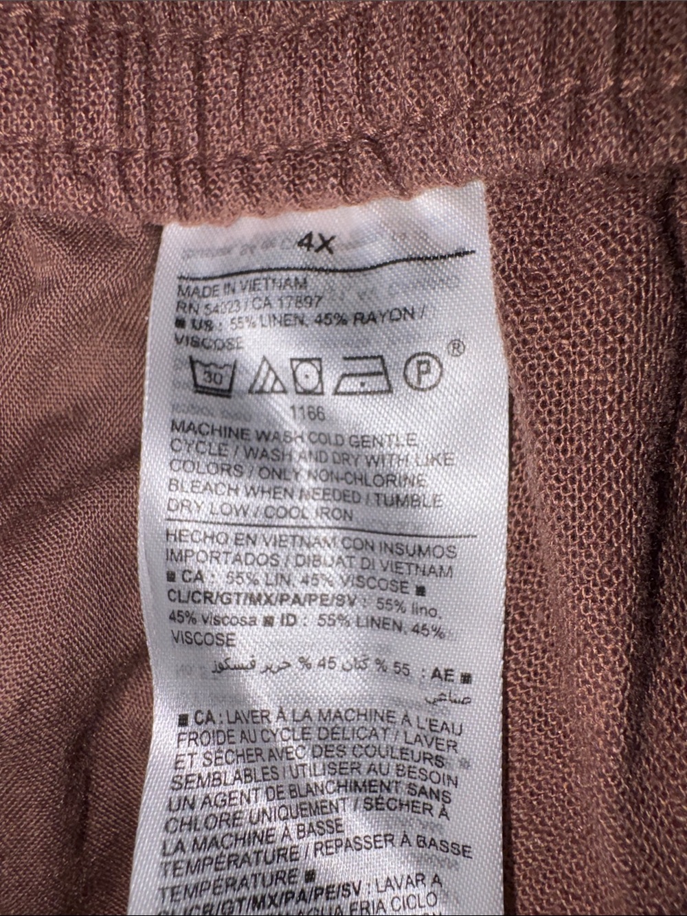 Old Navy Linen Brown Strawstring-Elastic-Waist Causal Shorts Plus Size 4X - Picture 14 of 15